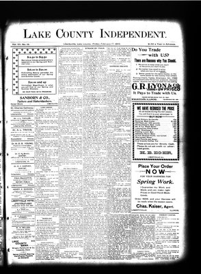 Lake County Independent, 17 Feb 1899