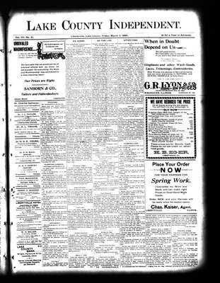 Lake County Independent, 3 Mar 1899