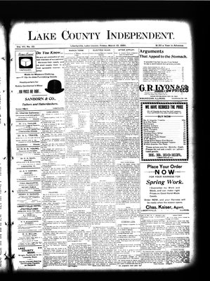 Lake County Independent, 10 Mar 1899