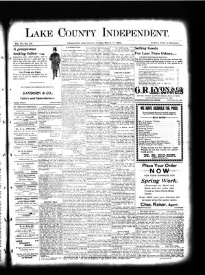 Lake County Independent, 17 Mar 1899