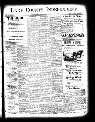 Lake County Independent, 31 Mar 1899