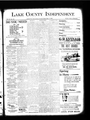 Lake County Independent, 5 May 1899