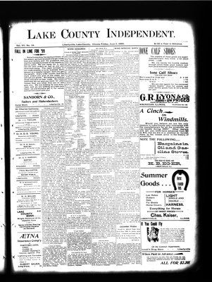 Lake County Independent, 2 Jun 1899