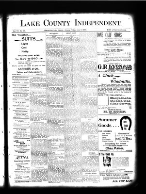 Lake County Independent, 9 Jun 1899