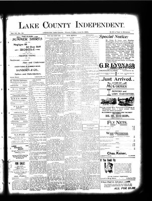 Lake County Independent, 16 Jun 1899