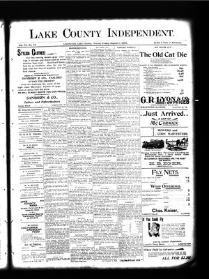 Lake County Independent, 11 Aug 1899