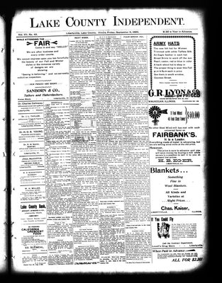 Lake County Independent, 8 Sep 1899