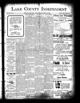 Lake County Independent, 29 Sep 1899