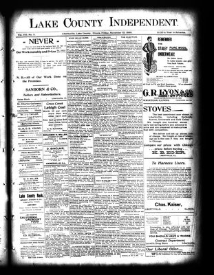 Lake County Independent, 10 Nov 1899