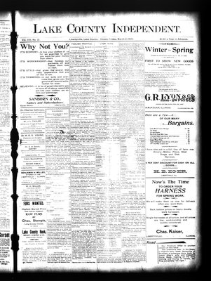 Lake County Independent, 2 Mar 1900