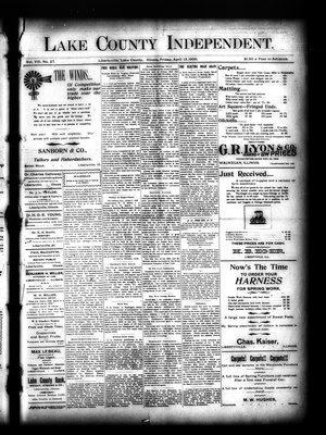 Lake County Independent, 13 Apr 1900