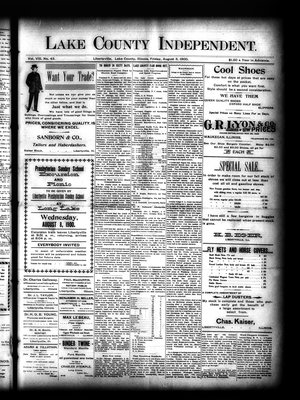 Lake County Independent, 3 Aug 1900