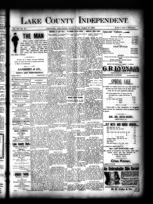 Lake County Independent, 10 Aug 1900