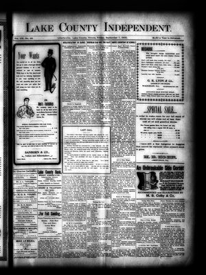 Lake County Independent, 7 Sep 1900