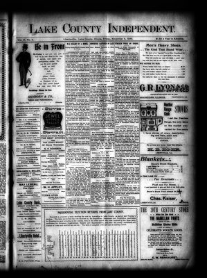 Lake County Independent, 9 Nov 1900