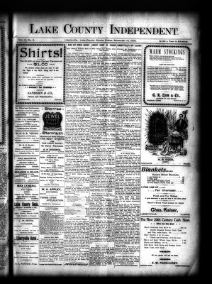 Lake County Independent, 16 Nov 1900