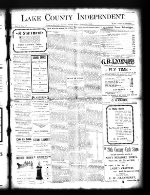 Lake County Independent, 8 Aug 1902