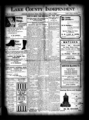 Lake County Independent, 4 Dec 1903