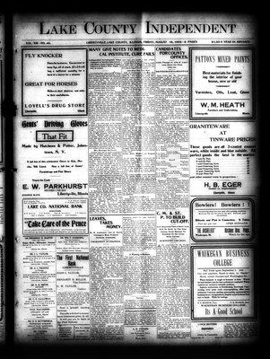 Lake County Independent, 18 Aug 1905