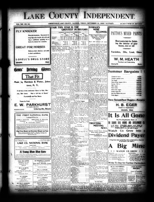 Lake County Independent, 15 Sep 1905