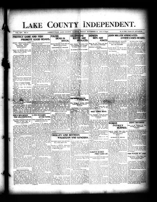 Lake County Independent, 10 Nov 1905