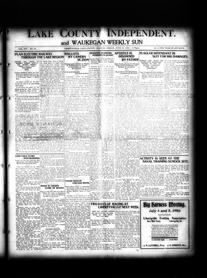 Lake County Independent and Waukegan Weekly Sun, 29 Jun 1906