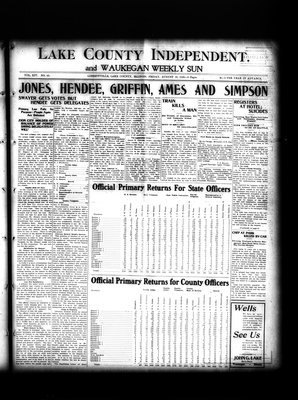 Lake County Independent and Waukegan Weekly Sun, 10 Aug 1906