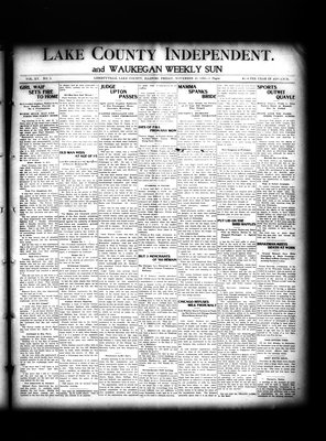 Lake County Independent and Waukegan Weekly Sun, 30 Nov 1906