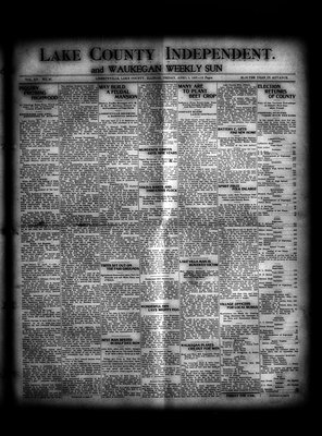 Lake County Independent and Waukegan Weekly Sun, 5 Apr 1907