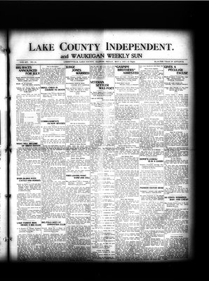 Lake County Independent and Waukegan Weekly Sun, 3 May 1907