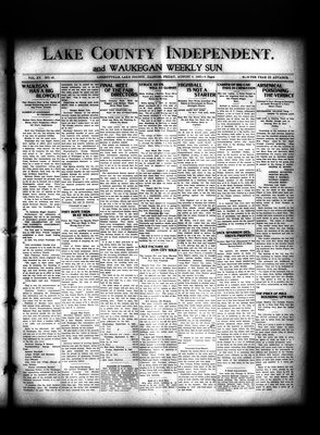 Lake County Independent and Waukegan Weekly Sun, 9 Aug 1907