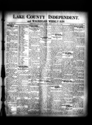 Lake County Independent and Waukegan Weekly Sun, 8 Nov 1907