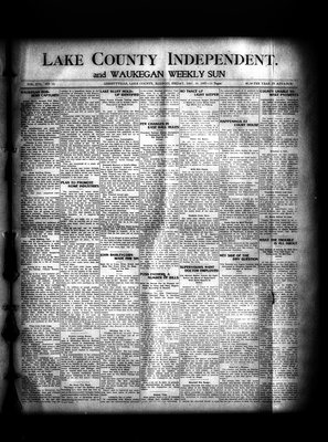 Lake County Independent and Waukegan Weekly Sun, 20 Dec 1907