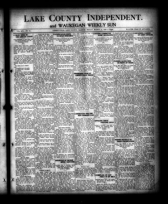 Lake County Independent and Waukegan Weekly Sun, 13 Mar 1908