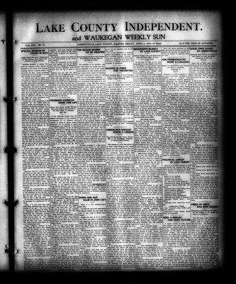 Lake County Independent and Waukegan Weekly Sun, 3 Apr 1908