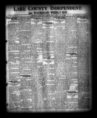 Lake County Independent and Waukegan Weekly Sun, 10 Apr 1908