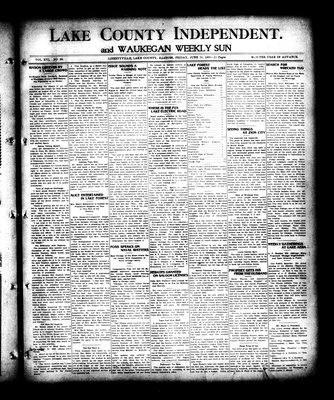 Lake County Independent and Waukegan Weekly Sun, 19 Jun 1908