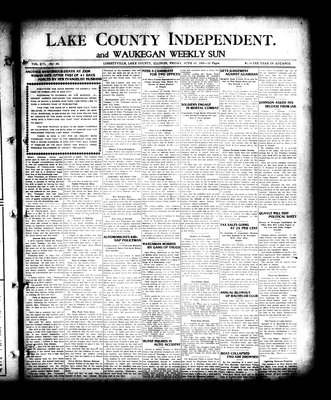 Lake County Independent and Waukegan Weekly Sun, 26 Jun 1908