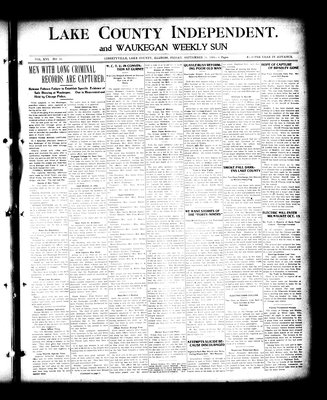 Lake County Independent and Waukegan Weekly Sun, 18 Sep 1908