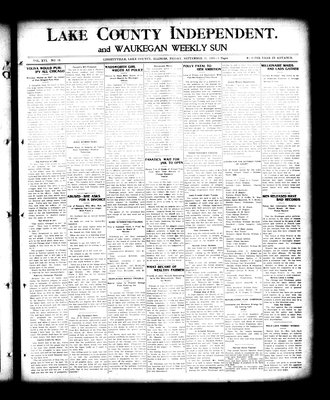 Lake County Independent and Waukegan Weekly Sun, 25 Sep 1908