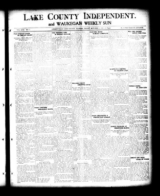 Lake County Independent and Waukegan Weekly Sun, 2 Oct 1908