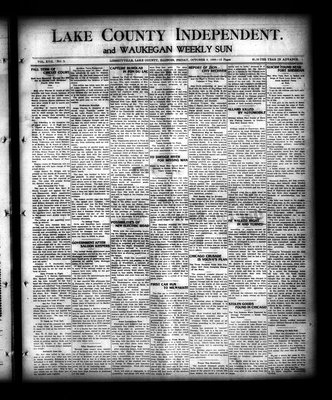 Lake County Independent and Waukegan Weekly Sun, 9 Oct 1908