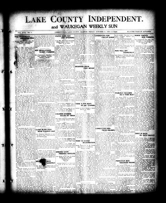 Lake County Independent and Waukegan Weekly Sun, 23 Oct 1908