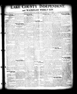 Lake County Independent and Waukegan Weekly Sun, 20 Nov 1908