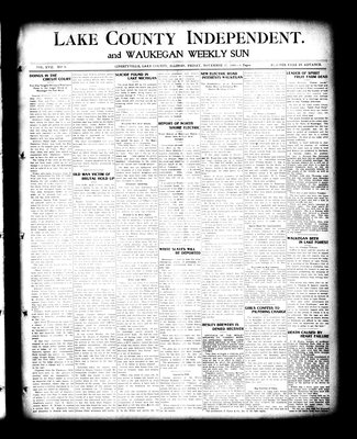 Lake County Independent and Waukegan Weekly Sun, 27 Nov 1908