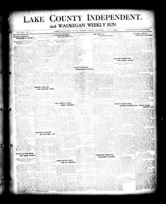 Lake County Independent and Waukegan Weekly Sun, 25 Dec 1908