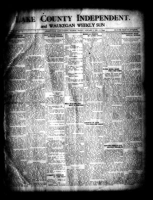 Lake County Independent and Waukegan Weekly Sun, 8 Jan 1909