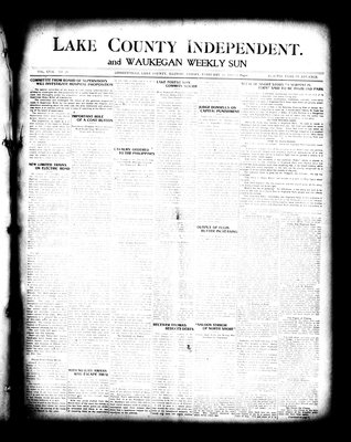 Lake County Independent and Waukegan Weekly Sun, 12 Feb 1909