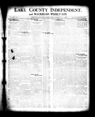 Lake County Independent and Waukegan Weekly Sun, 19 Feb 1909