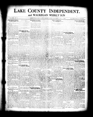 Lake County Independent and Waukegan Weekly Sun, 26 Feb 1909